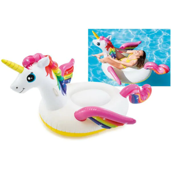 ENCHANTED UNICORN RIDE-ON 78"X55"X40"