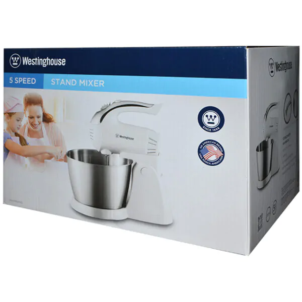 STAND MIXER W/SS BOWL WHITE 5SPEED