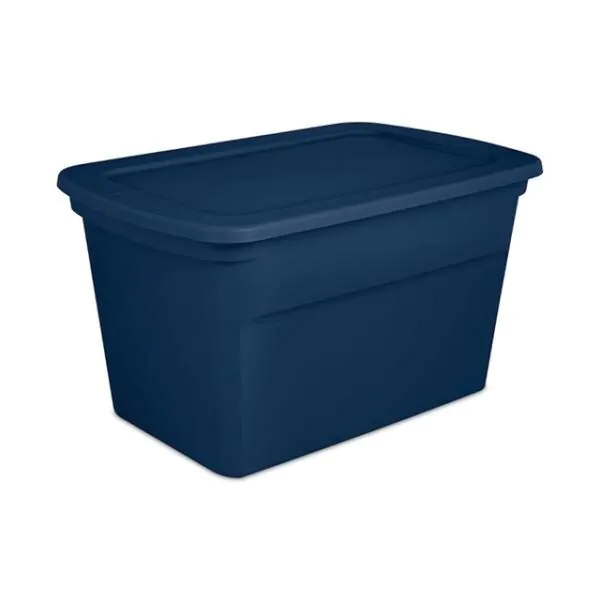 30 GALLON TOTE BOX MARINE BLUE BASE AND LID
