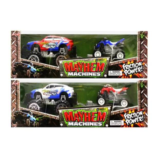 BIG WHEELS PICK UP TRUCK & BIKE BLACK 7.25"