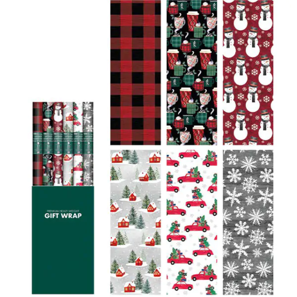 XMAS GIFT PAPER 35SQ FT (30"X14') CHRISTMAS CONTEMPORARY