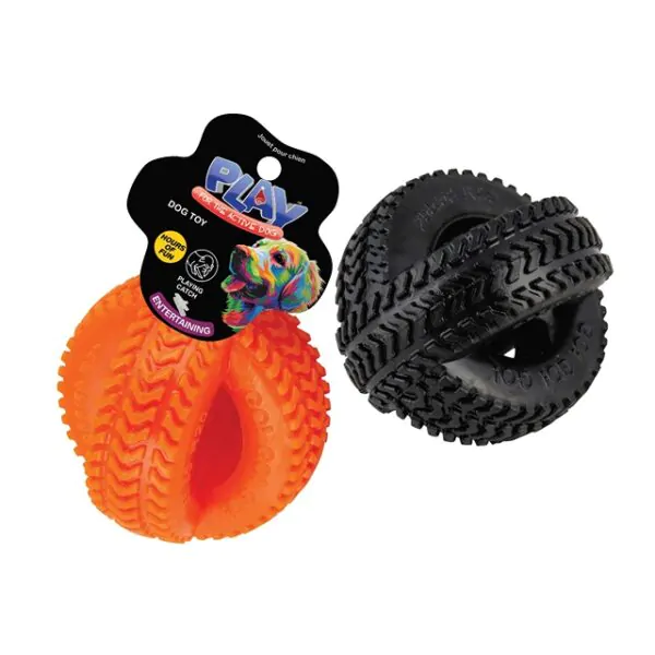 PET TYRE BALL PLAY TOY 9.5CM