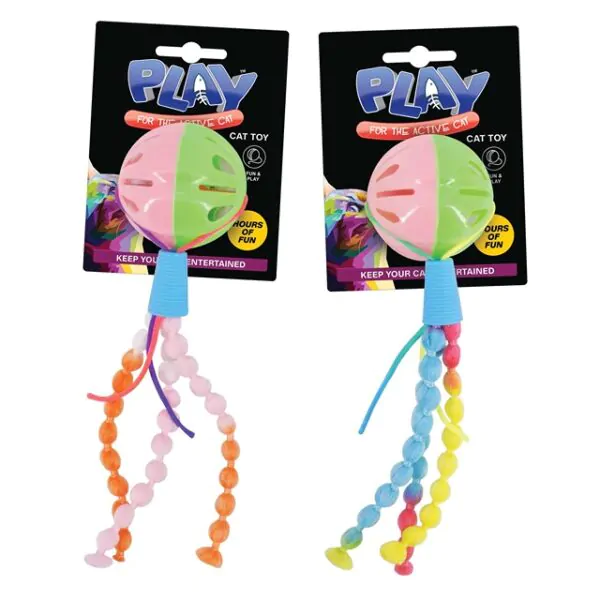 CAT BALL BELL TOY 2 ASSORTED