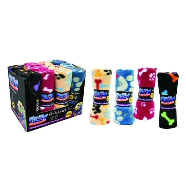 PET BLANKET POLAR FLEECE 4ASST