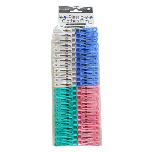 PLASTIC CLOTHES PINS 48PC