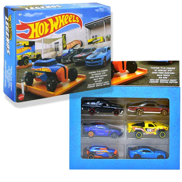 MATTEL DDC HOT WHEELS LEGENDS 6 COLLECTOR CARS THEME