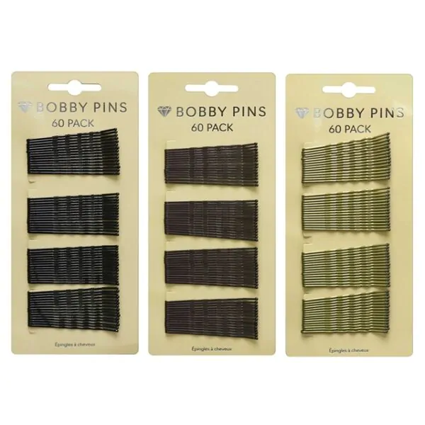 BOBBY PINS 62MM 60PK 3 ASST