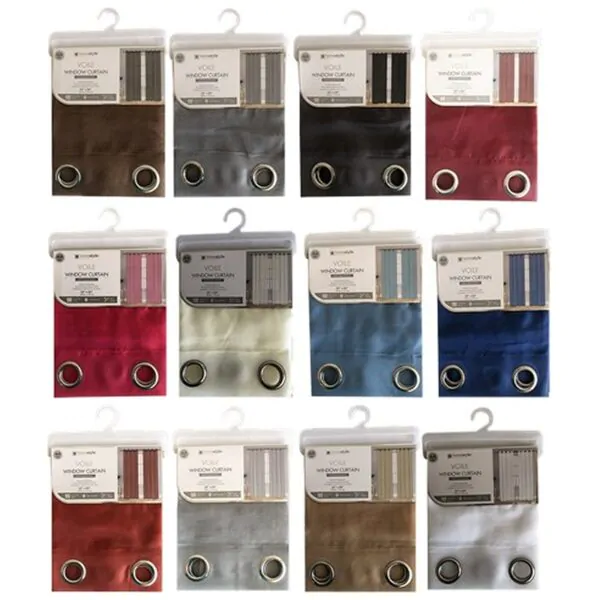 WINDOW CURTAIN  8 GROMMETS ASST