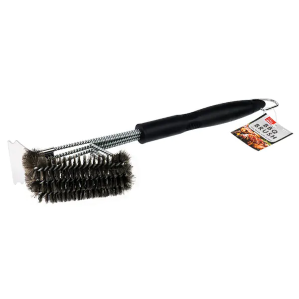 BBQ BRUSH W/STEEL BRISTLE 17"