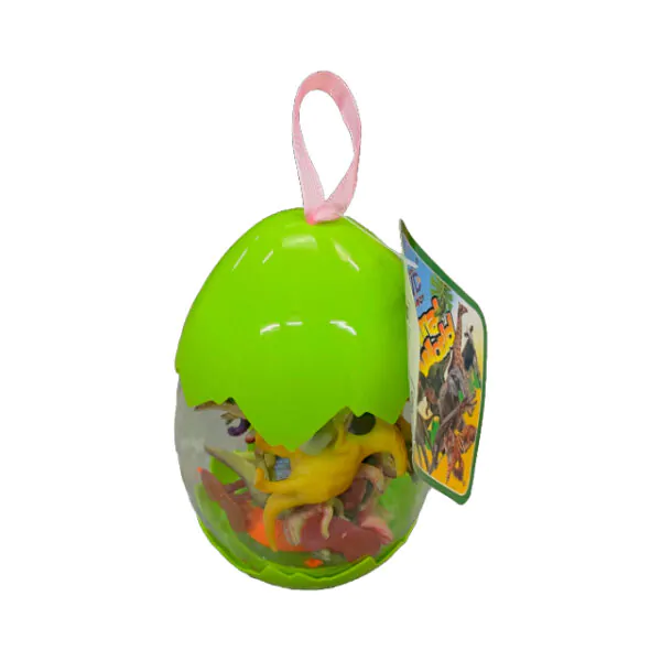 DINOSAUR EGG W/FIGURINES 9.5x9.5x13CM ASST