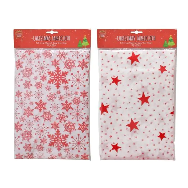 TABLE CLOTH RED RECTANGLE 2 ASST