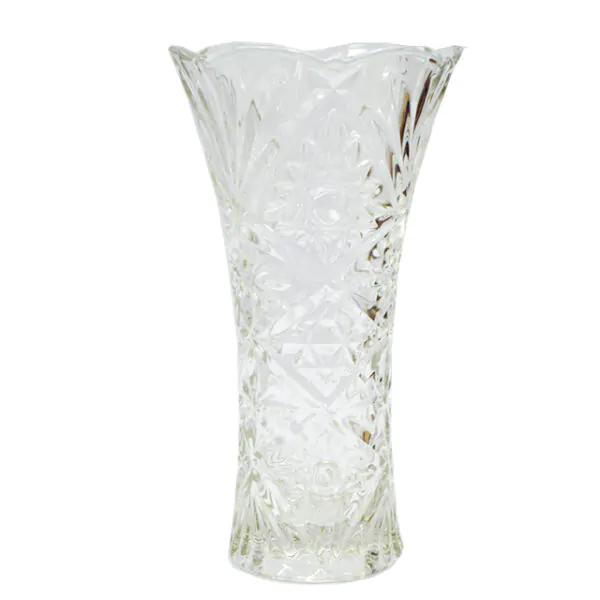 GLASS VASE 23.5X13CM WIDE TOP