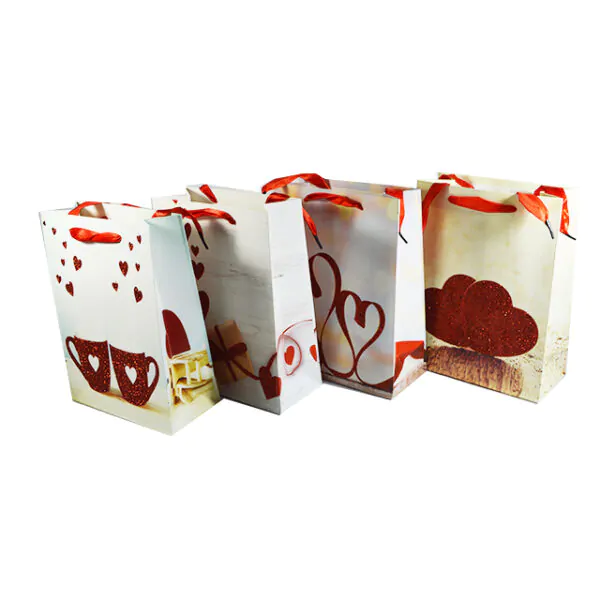 GIFT BAG 18X24X8.5CM ASST LOVE DESIGN