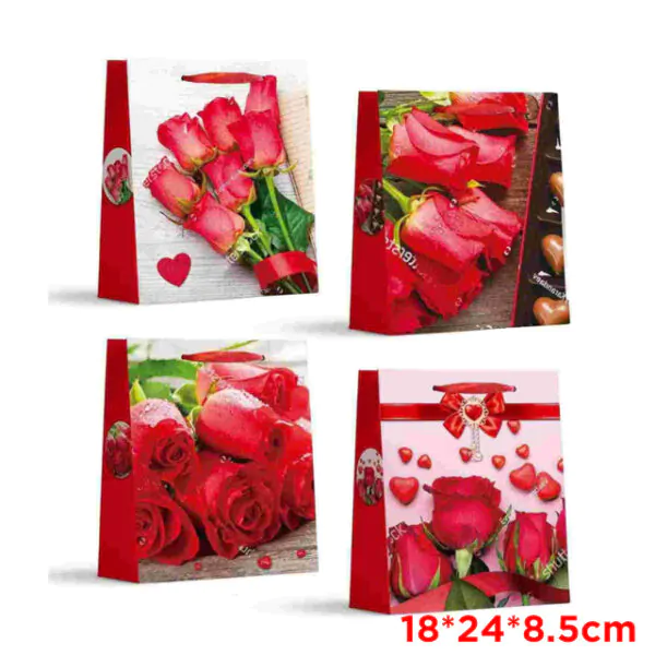 LOVE GIFT BAG ASST DESIGNS 18X24X8.5cm