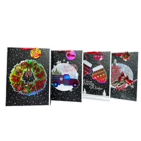 GIFT BAG 3D XMAS PRINTS X-LARGE ASST