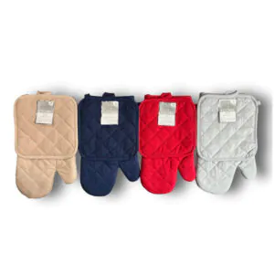 KITCHEN SET TOWEL & MITT 2PK SOLID ASST COLORS